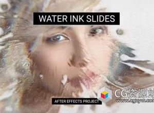 AE模板-素描浪漫笔触水墨幻灯片开场 Water Ink Slides