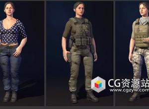 Unity女性军人战士角色游戏资源