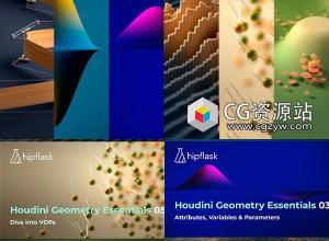 Hipflask Houdini基本几何节点要素全面讲解基础教程1-8套全集+中英文字幕