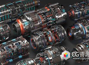 高精度科幻零件3D模型 MAX/FBX/OBJ格式