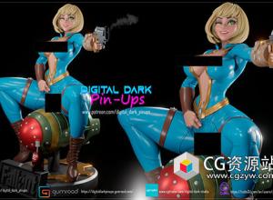 战斗女孩角色雕塑3D打印模型