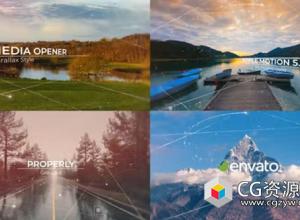 FCPX插件-10组优雅三维空间感线条视差图文展示支持M1/M2