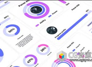 AE模板-简洁信息图表面板数据信息展示动画 Infographics Panel