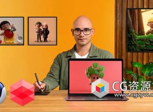 C4D Redshift渲染器卡通三维角色建模教程+中英文字幕