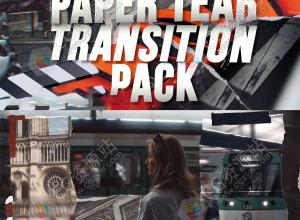 FCPX插件-30组纸张撕纸特效视频转场预设+音效