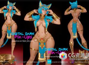 埃及猫女角色雕塑3D打印模型