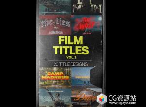 FCPX/PR/PS/达芬奇-40组电影文字标题 V1+V2 Tropic Colour Film Title