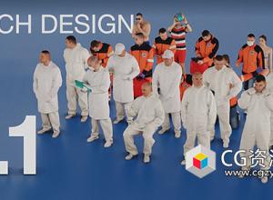 25个低多边形人物模型Blender预设+OBJ