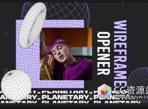 FCPX插件-时尚线框几何图形视频开场 Wireframe Shapes Opener