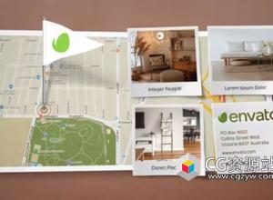 AE模板-地图位置标点图片展示 MAP