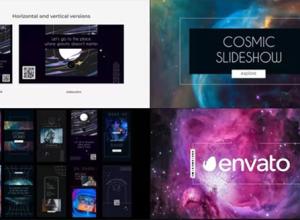 AE模板-宇宙幻灯片图形遮罩图片介绍片头 Cosmic Slideshow