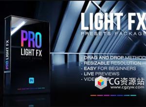 PR模板-漏光光效叠加特效视频转场 Light FX & Transitions Pack