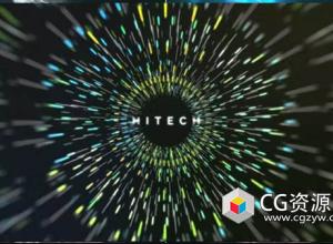 AE模板-粒子标志科技感线条隧道Logo动画 Techno Particle Logo Reveals