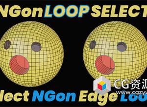 Blender线条边缘选择插件 Ngon Loop Select V3.1.0
