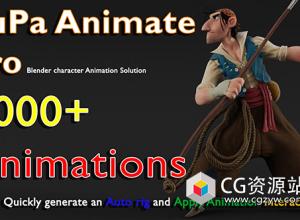 三维角色绑定动画预设库Blender插件 pUPA Animate Pro V1.4.2