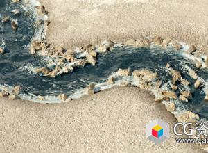 Blender程序化小溪河流生成插件 Realtime River Generator V1.1