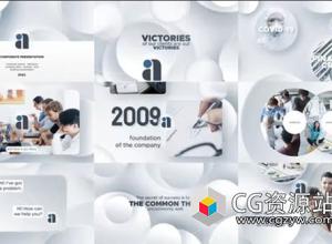 AE模板-公司介绍时间线商业故事视频片头 Corporate Presentation