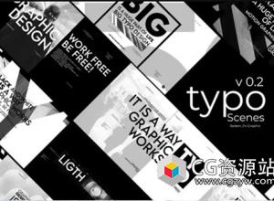AE模板-10组文字标题排版场景 Typo Scenes Ver 0.2
