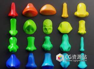 ZBrush 30个鼻子3D模型预设 Nose Machine