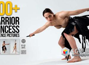 700张女性战士类型手拿兵器姿势造型高清参考图片