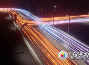 Blender光线拖尾节点预设 Light Trails Generator V1.1