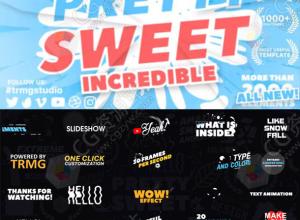 FCPX插件-606个卡通手绘流体文字标题logo转场背景音效MG图形动画