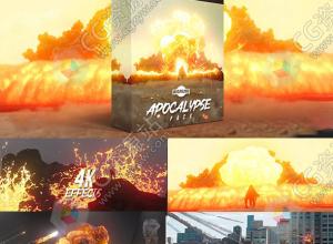168个4K龙卷风核爆炸海啸陨石沙暴灾难特效合成视频素材 Apocalypse Pack