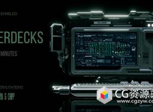 Blender插件科幻桌面控制台模型预设 Cyberdecks V1.0
