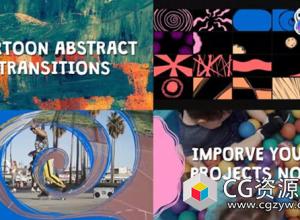 FCPX插件-20组多彩卡通漫画风格图形过渡视频转场预设