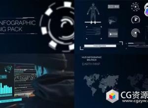 FCPX插件-科幻主题HUD元素信息图 Hud Infographic Big Pack