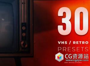 PR预设-30种VHS复古老电影边框视频特效预设 VHS & Retro Presets Kit