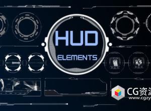 FCPX插件-科技感HUD元素动画 HUD Elements