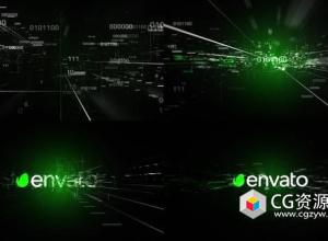 AE模板-科技感文字汇聚Logo动画 Simple Digital Logo 2023