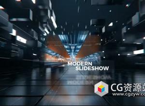 AE模板-高科技方块空间感历史时间线幻灯片展示动画 Sci-Fi Technology Slideshow