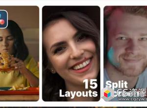 达芬奇预设-15组多屏幕布局视频分屏动画 Split Screen for Davinci Resolve Multiscreen