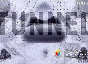 AE模板-科技感三角形隧道视频片头 Tunnel