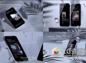AE模板-iPhone手机模型APP应用光影背景宣传片 Phone App Mockup