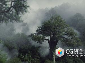 Houdini和peedtree山林云雾大气场景环境视频教程