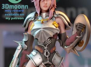 埃克莱尔·法隆《最终幻想13》游戏角色雕塑3D打印模型