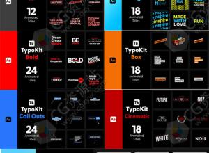 AE模板-21套文字标题排版字幕动画 Typo Kit Titles