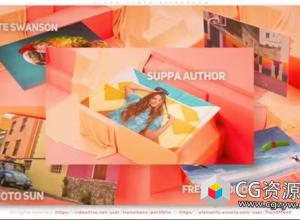 AE模板-时尚干净布滑动三维场景图片展示片头 Clean Cloth Slideshow