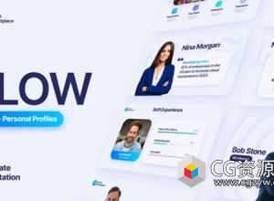 AE模板-商务宣传团队领导者成员介绍片头 Flow - Personal Profiles Scenes Pack