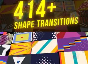 达芬奇+AE模板+FCPX插件-414种多彩扁平化几何图形MG动画转场预设
