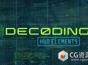 AE模板-科技感HUD图形读取解码扫描UI界面动画元素