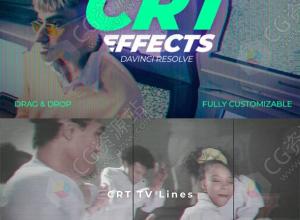 达芬奇插件-CRT复古视频老电视扫描线特效预设