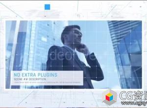 AE模板-商务视频科技感线条展示片头 Minimal Tech Promo