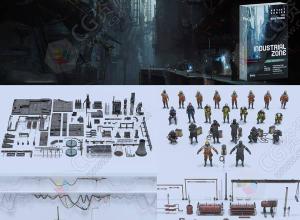 重工业建筑工厂设备人物角色零部件3D模型 UE格式