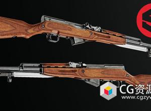 SKS步枪游戏武器道具3D模型与纹理贴图 SKS - Substance Painter