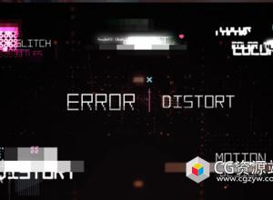 达芬奇模板-霓虹灯发光故障标题动画 Neon Glitch Titles