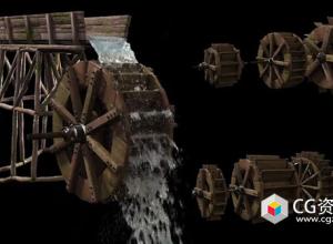 Houdini流体模拟程序性水车特效制作视频教程+中英文字幕